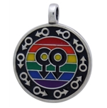 Gay Pride Round Necklace 